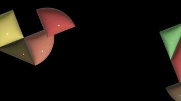digital animering av en pussel formning en hjärta mot de svart bakgrund. skön färgrik pussel bitar. video