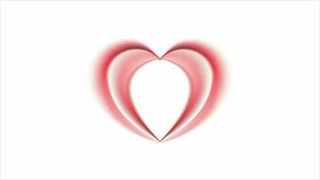 helder rood harten Aan wit abstract beweging achtergrond. video animatie ultra hd 4k 3840 x 2160
