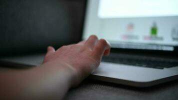 Girl Using Keyboard on Her Laptop Browsing Internet video