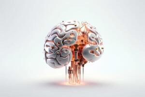 Artificial Intelligence Brain, Smart Thinking, Futuristic AI Technology. photo