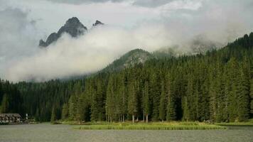 Lake Misurina and the Dolomites Mountain Range. Italian Alpine Region. video