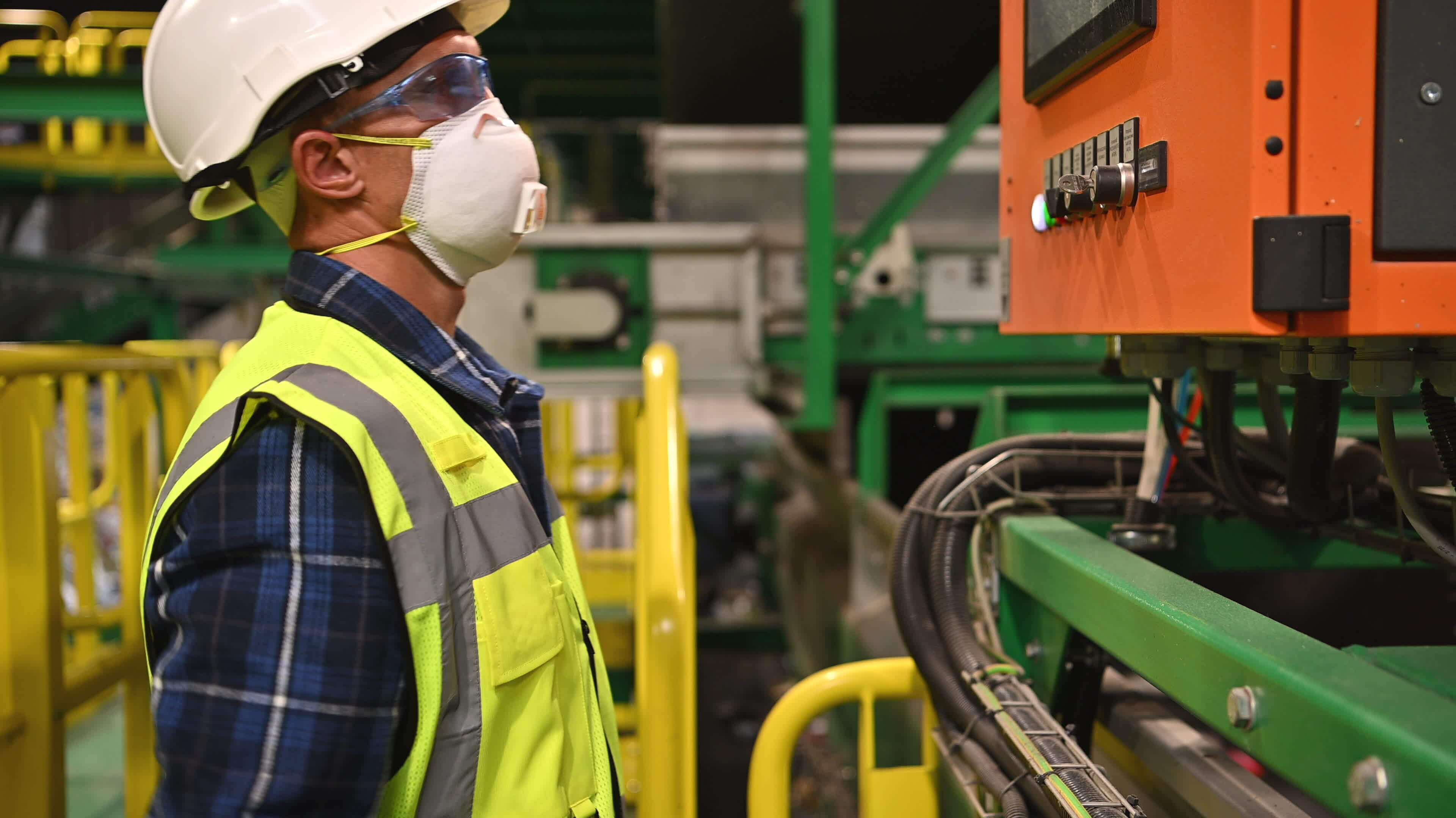 Urban Waste Sorting Facility Technician 24669790 Stock Video at Vecteezy