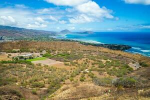 view over Diamond head in Oahu island, Hawaii, US photo