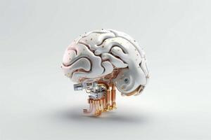 Artificial Intelligence Brain, Smart Thinking, Futuristic AI Technology. photo