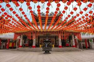 Thean Hou Temple located in Kuala Lumpur, Malaysia.  It was built by Hainanese living in Malaysia, constructed from 1981 and completed in 1987, officially opened in 1989. photo