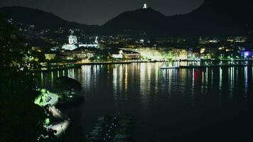 City of Como During Late Evening Hours. Lombardy, Italy. Time Lapse Video. video