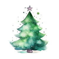 Aquarell Weihnachten Baum isoliert. Illustration ai generativ png