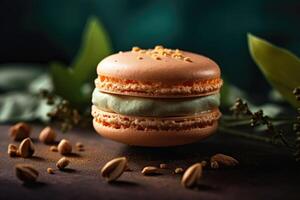 French dessert macaron elegant presentation. photo