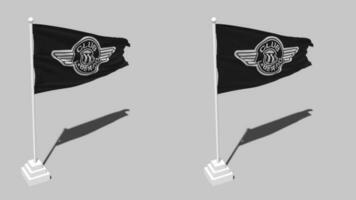 club libertad drapeau sans couture en boucle agitant avec pôle base rester, isolé sur alpha canal noir et blanc mat, plaine et bosse texture chiffon, 3d rendre video