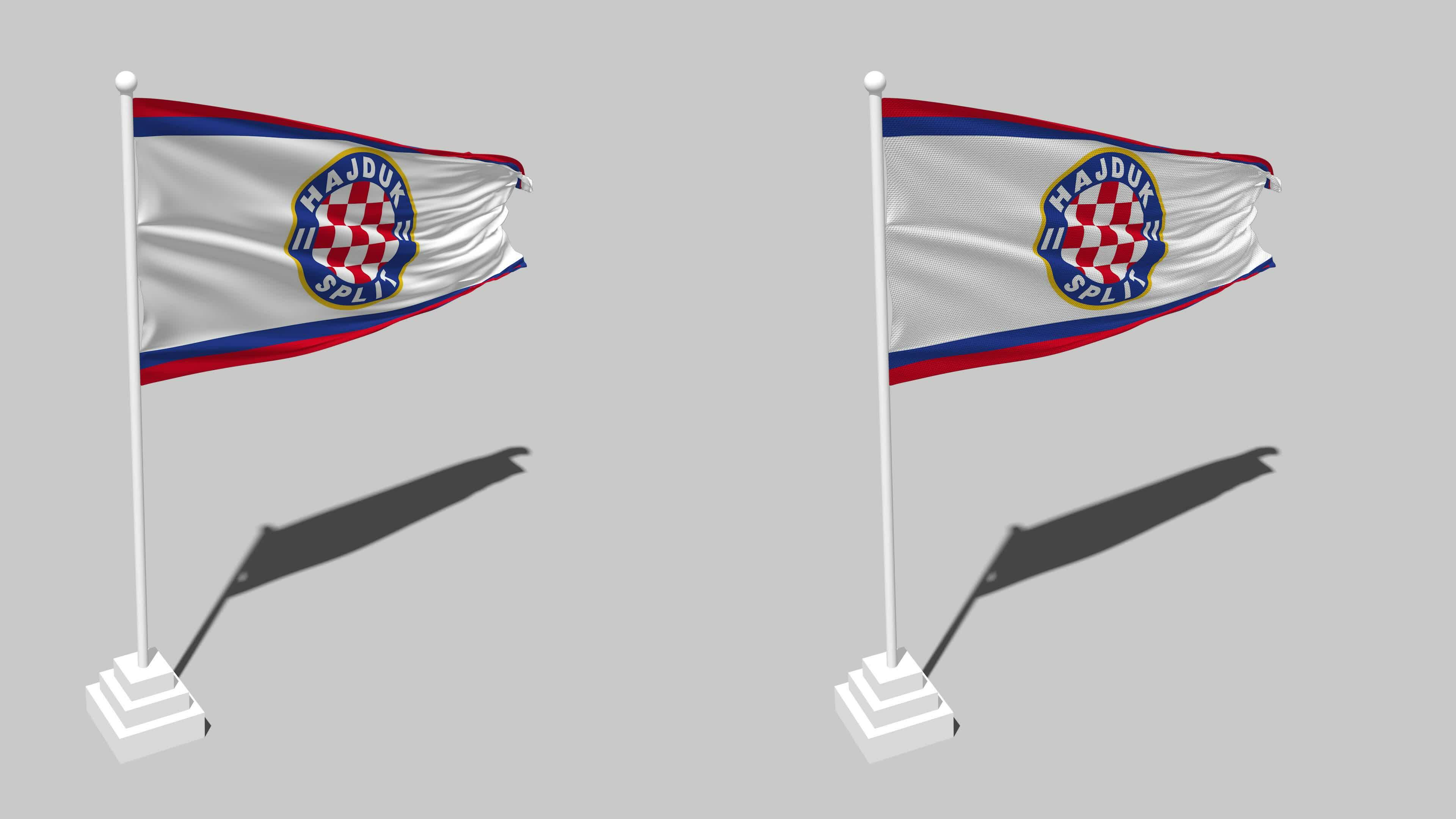 Hrvatski nogometni klub Hajduk Split, HNK Hajduk Split Flag Waves Isolated  in Plain and Bump Texture, with Transparent Background, 3D Rendering  23399136 PNG