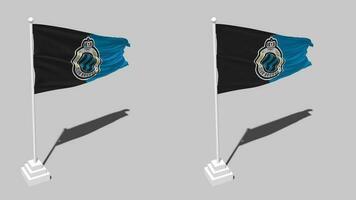 Club Brugge Koninklijke Voetbalvereniging, Club Brugge KV Flag Seamless Looped Waving with Pole Base Stand, Isolated on Alpha Channel Black and White Matte, Plain and Bump Texture Cloth, 3D Render video