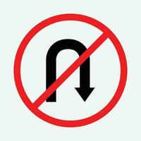 U Turn Prohibited vector