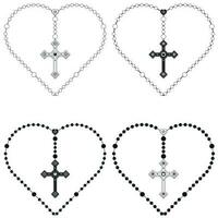 Heart shaped rosary vector design