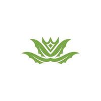 agave leaf with Crown logo design vector, Medicine And Skin Care Plant Vector