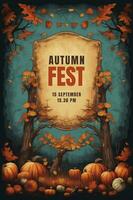 Autumn Fest Poster. Illustration AI Generative photo