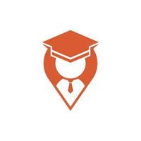 Student pin point icon vector logo template, logo with a minimalist style.