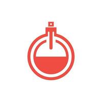 perfume bottle with power button simple icon logo design, logo with a minimalist style. Icon Concept Isolated Vector Design Template