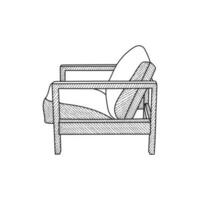 Retro Chair modern and classic Furniture, Graphic Element Illustration Template Design. vector