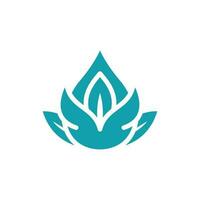 Drop Water Lotus logo design vector icon symbol leaf water, logo designs Concept Template