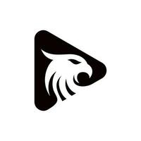 eagle play button logo with a symbol of playing, Vector Logo Template