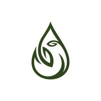 eco green water drop Logo design vector template.