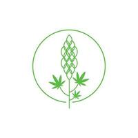 Cannabis Flower Weed hemp leaf plant, logo illustrations vector Template