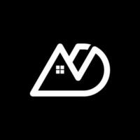 inicial Maryland hogar real inmuebles línea moderno logo diseño plantilla, icono, símbolo, adecuado para tu empresa vector