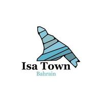 Isa Town county map, the state administrative subdivision of Bahrain, Bahrain map Vector illustration.