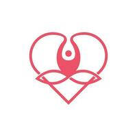 yoga love stylized vector icon. Beauty Love Logo Design Vector Template