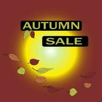 Contrast sale banner template design with abstract pattern. Autumn leaves. Seasonal sales. vector