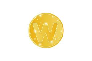 letter W golden unique logo design concept vector