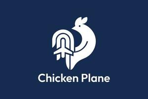 chicken plane vector stock logo design template