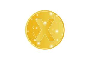 letter X gold icon logo design template vector