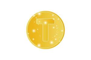 letter T gold icon logo design template vector