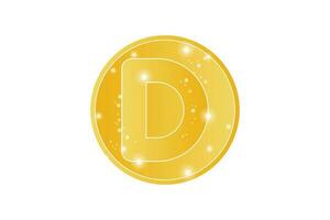 letter d gold logo design template vector