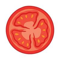 tomate rebanada icono clipart vegetal vector ilustración