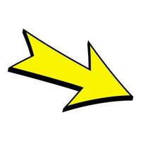 Yellow arrow isolated on white background. Arrow icon. Vector illustration isolated.