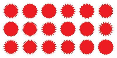Sunburst promotion tag, bursting sticker promo badges. Explosion star button vector illustration.