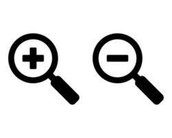 Zoom in and Zoom out magnifying glass icon vector