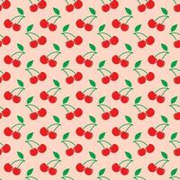 Cherry seamless pattern, vector cherry background.