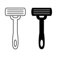 Shaving razor icon. Razor flat line icon. Expanded stroke. vector