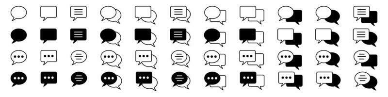 Chat icons vector isolated element. Set of talk bubble speech signs. Blank bubbles vector icons. Message vector icons.