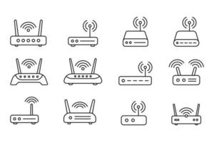 Router icon. Router related signal line icon isolated, wifi router. vector