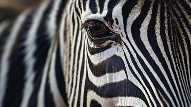 Closeup shot of a zebra eye. photo
