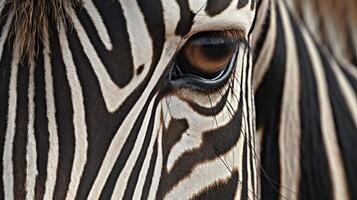 Closeup shot of a zebra eye. photo