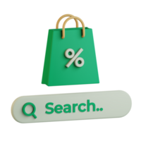 discounted product search engine online shopping ecommerce 3d icon illustration design png