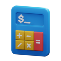 calculator accountant tool budget management financial calculation 3d render icon illustration design png