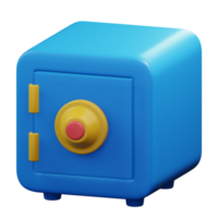 save box for secure money deposit bank 3d render icon illustration design png