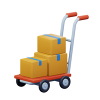 hand truck with some cardboard package box storage png