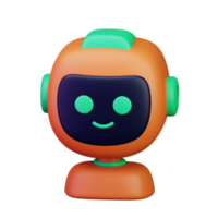 cute smile robot with monitor face illustration for robot personal assistant concept 3d icon design png